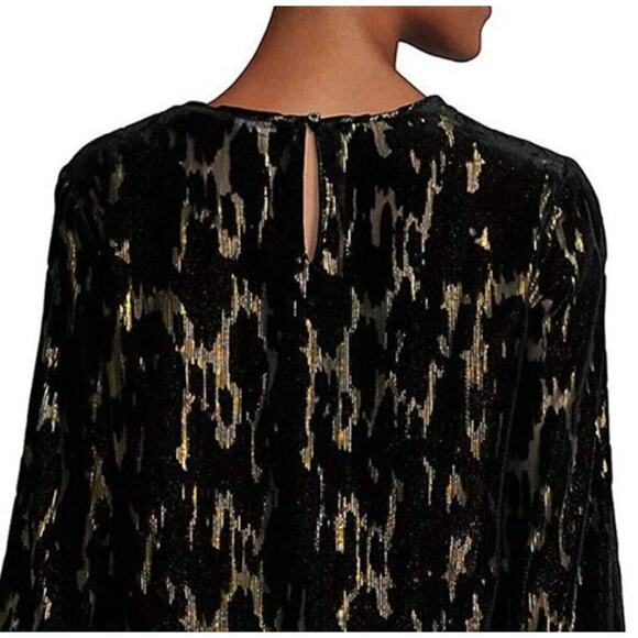 Calvin Klein Top Flocked Velvet And Gold Women’s Size Medium - Picture 7 of 7